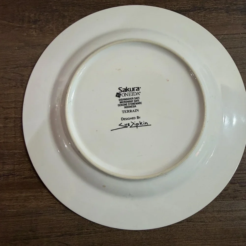 VTG Sakura Terrain Salad Plates Set of 6, Sue Zipkin Oneida 8.25